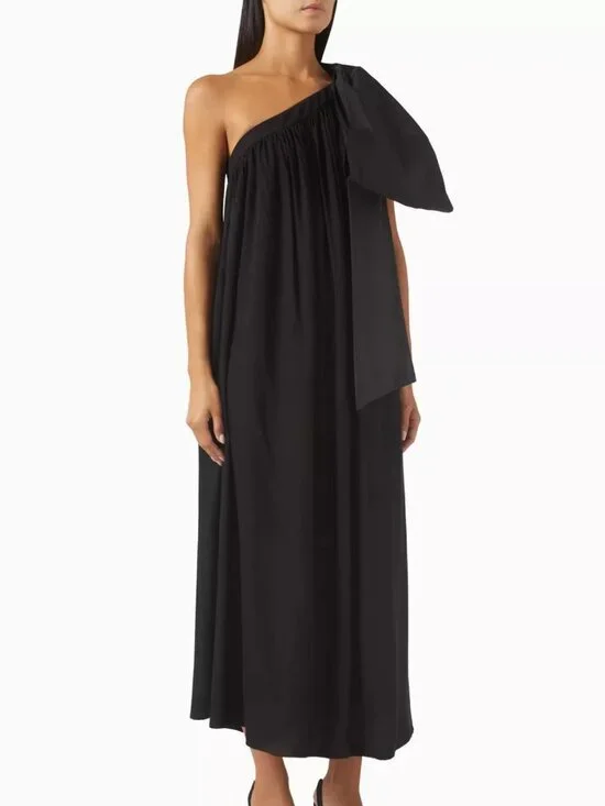 Sleeper Black Venus One Shoulder Maxi Dress Size Large 38247 - Picture 2 of 13